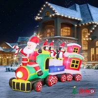 7ft. Inflatable Christmas Train with Warm White LED Lights