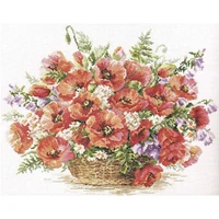 Alisa Basket Of Poppies Cross Stitch Kit