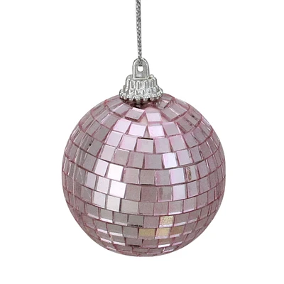 9ct. 2.5" Bubblegum Pink Mirrored Glass Disco Ball Christmas Ornaments