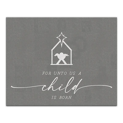 For Unto Us a Child is Born Canvas Wall Art