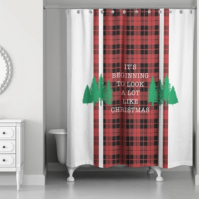 Designs Direct Beginning To Look Like Christmas 71" x 74" Shower Curtain