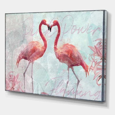 Designart - Flamingo Power - Cottage Premium Canvas Wall Art
