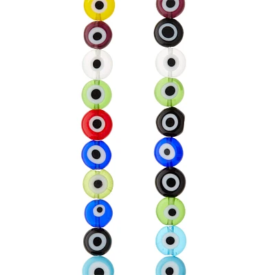 Multicolor Eye Dot Glass Lentil Beads, 8mm by Bead Landing™