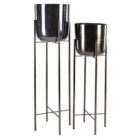 CosmoLiving by Cosmopolitan Black Metal Glam Planter Set