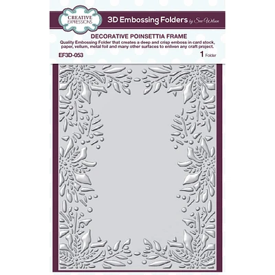 Creative Expressions Poinsettia Frame 3D Embossing Folder