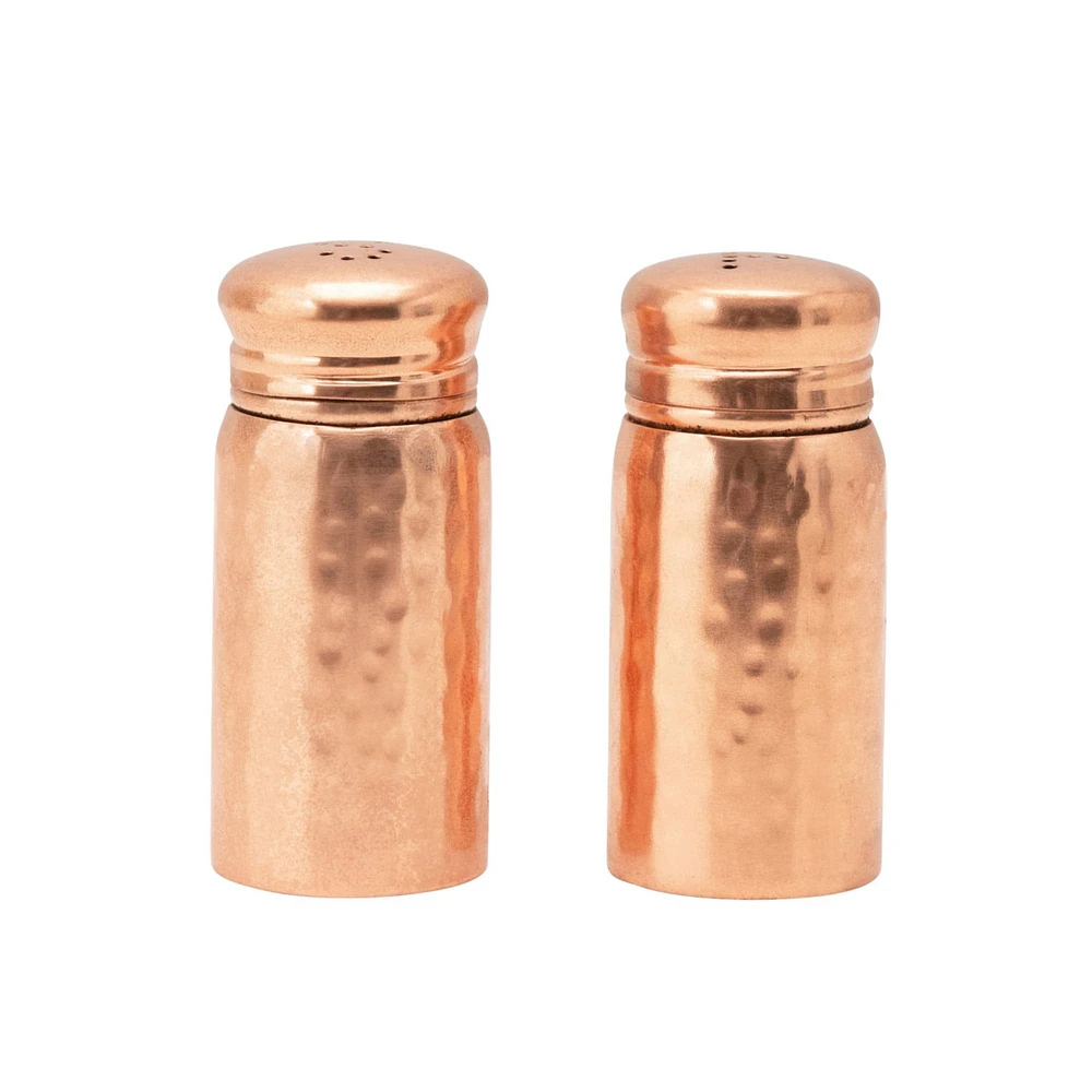 3.5" Hammered Copper Finish Salt & Pepper Shaker Set