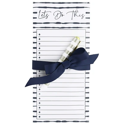 Lady Jayne® Indigo Lines Magnetic List Pad with Pen