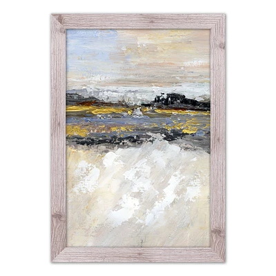 Rough Abstract Landscape 20" x 30" Western White Framed Print