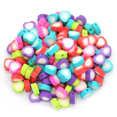 9mm Neon Heart Clay Beads by Creatology™