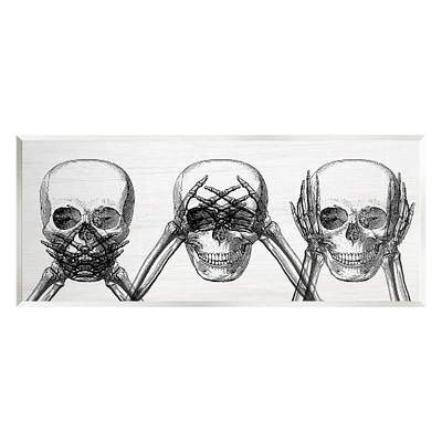 Stupell Industries Speak See Hear No Evil Skulls Wall Plaque Art