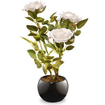 9.5" White Rose Flowers