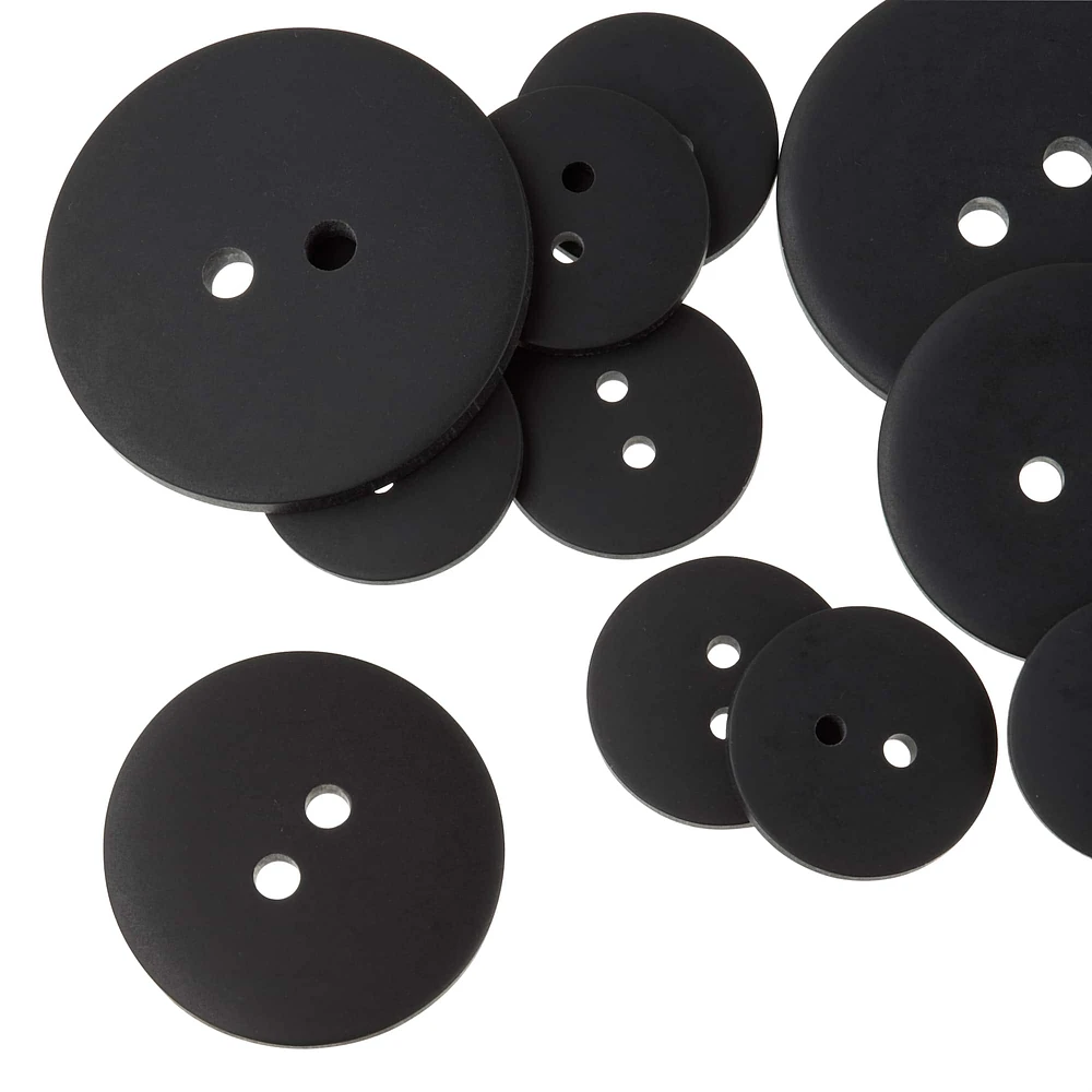 12 Packs: 11 ct. (132 total) Favorite Findings™ Jet Black Buttons