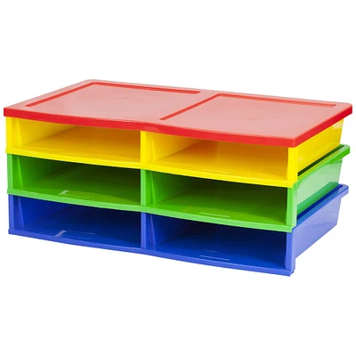 Storex Classroom Colors Quick Stack Literature Organizer, 6 Compartments