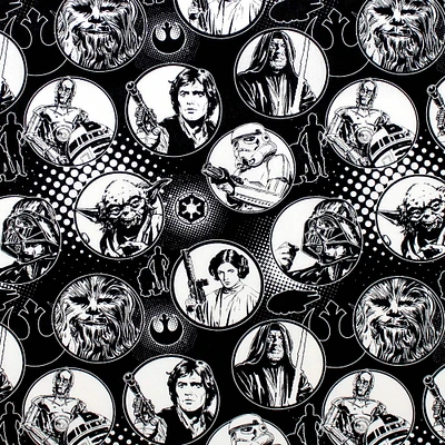 Camelot Fabrics Star Wars Characters in Circles Cotton Fabric