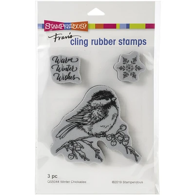 Stampendous® Winter Chickadee Cling Stamp Set