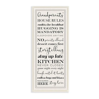 Stupell Industries Grandparents House Rules Wooden Wall Plaque