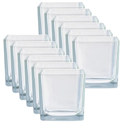 12 Pack: 3" Square Glass Vase by Ashland®