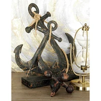 16" Black Metal Anchor Sculpture