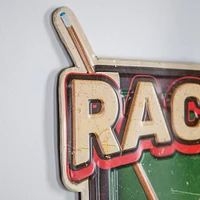 Rack it Crack it Pool Table Sticks Embossed Metal Sign