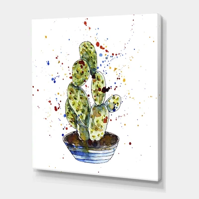 Designart - Cactus Houseplant - Traditional Canvas Wall Art Print