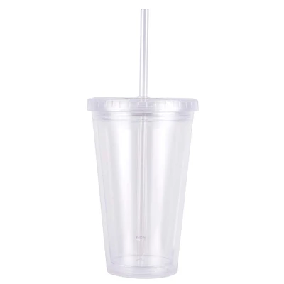 18oz. Plastic Tumbler with Straw by Celebrate It™