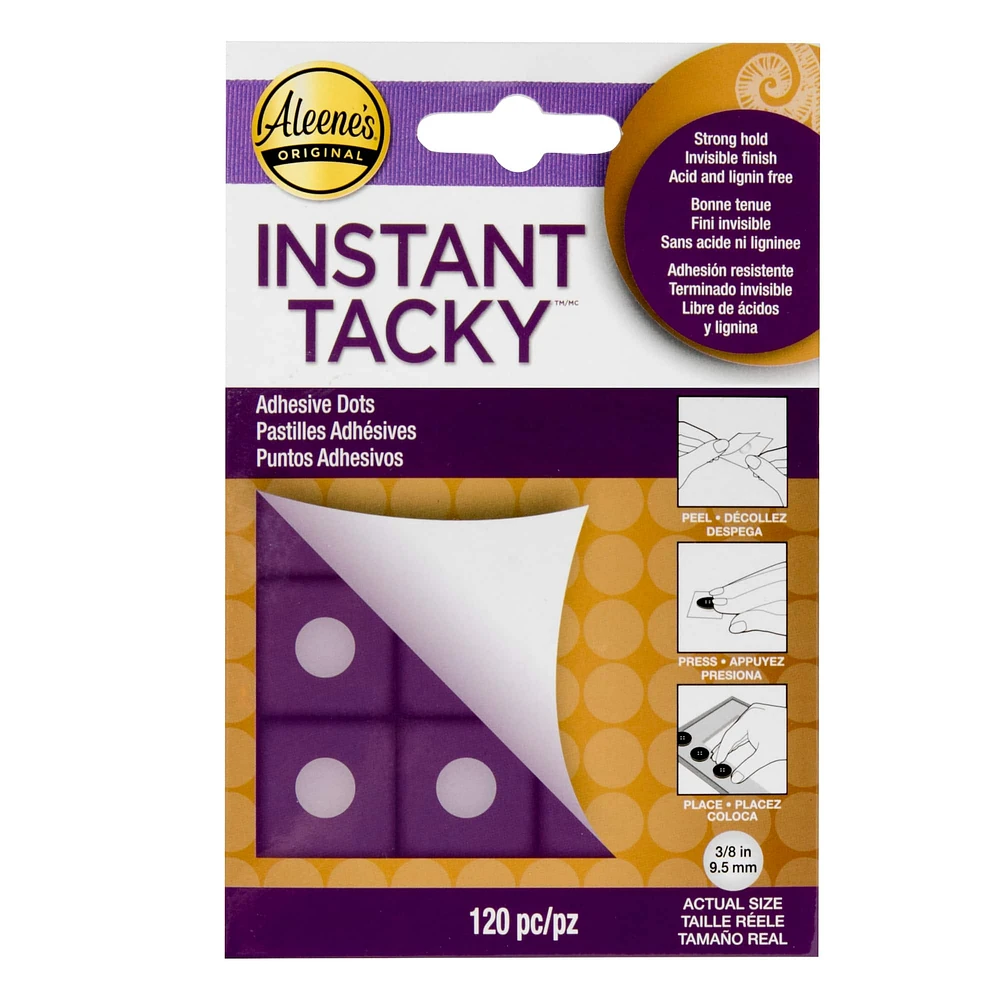 18 Packs: 120 ct. (2,160 total) Aleene's® Instant Tacky™ 3/8" Adhesive Dots