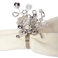 DII® Silver Multi Bead Napkin Rings, 6ct.