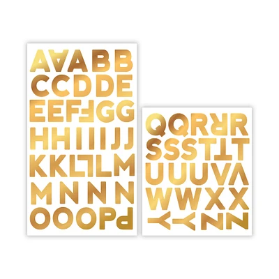 Gold Foil Block Alphabet Iron-On Transfers by Make Market®