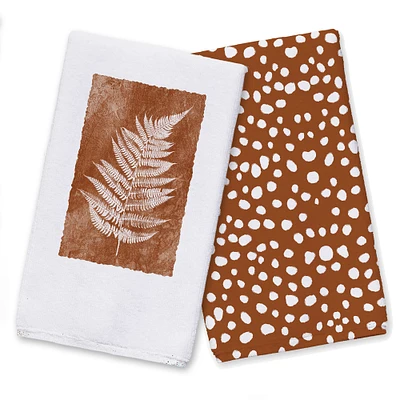 Terracotta Spots 16" x 25" Tea Towel Set of 2