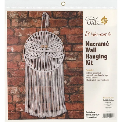 Solid Oak Make-Ramé™ Dragonfly Macramé Wall Hanging Kit