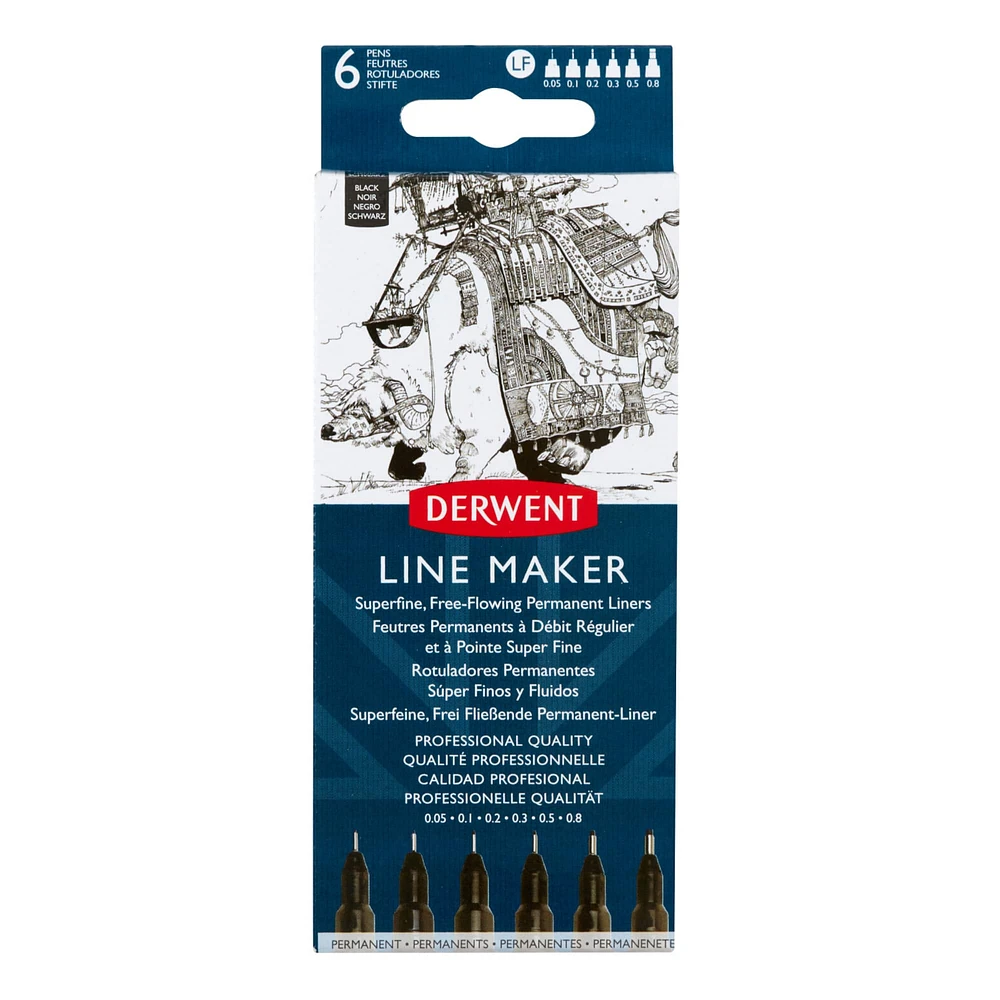 Derwent® 6 Black Line Maker Set