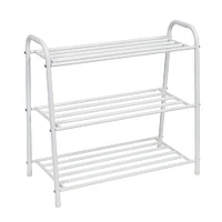 Honey Can Do Matte White 3-Shelf Steel Shoe Rack