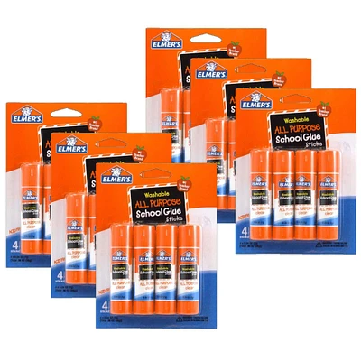8 Packs: 6 Packs 4 ct. (192 total) Elmer's® All Purpose Washable School Glue Sticks
