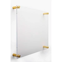 Wexel Art Modern Clear Acrylic Floating Picture Frame with Gold Hardware