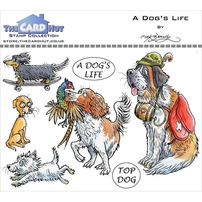 The Card Hut Pets A Dog's Life Clear Stamps by Mark Bardsley