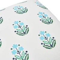 20'' Square Floral Print Cotton Pillow