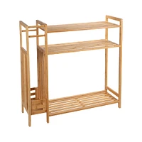 Organize It All Bamboo Shoe Rack with Umbrella Stand