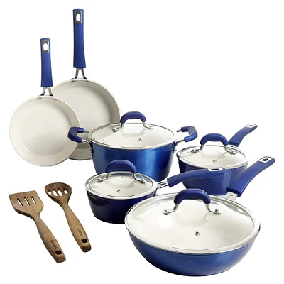 Kenmore® Arlington 12-Piece Metallic Blue Aluminum Ceramic-Coated Nonstick Cookware Set