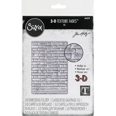 Sizzix® 3D Texture Fades™ Brickwork Embossing Folder by Tim Holtz