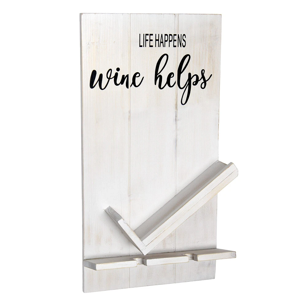 Elegant Designs Wall Mounted Wine Bottle Shelf & Glass Holder