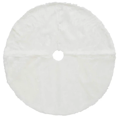48" General Store Collection White Faux Fur Tree Skirt