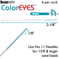 10 Packs: 6 ct. (60 total) The Beadsmith® ColorEyes™ No.11 Beading Needles