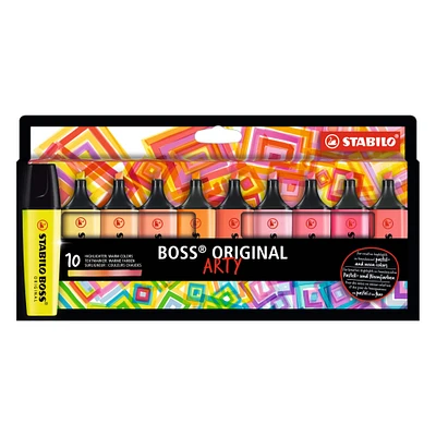 5 Packs: 10 ct. (50 total) STABILO® BOSS® ARTY Warm Colors Original Highlighters Set