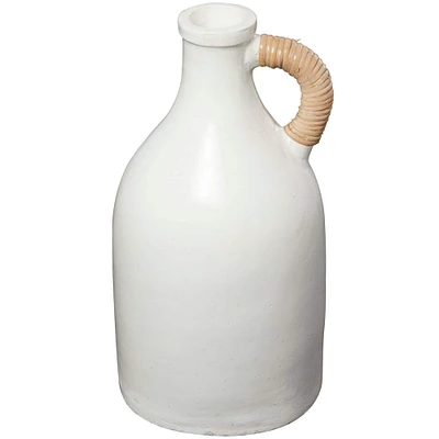 18" White Ceramic Jug Inspired Vase