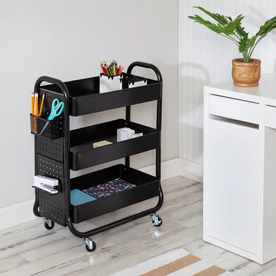 Honey Can Do Black Rolling Craft Cart