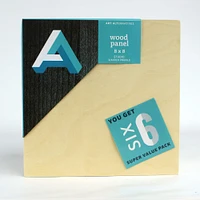 6 Packs: 6 ct. (36 total) Art Alternatives 8" x 8" Value Pack Classic Studio Wood Panel