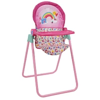 509 Crew Baby Alive Pink and Rainbow Doll Highchair Set