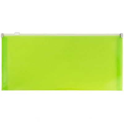 JAM Paper 5'' x 10'' Clear Plastic Pencil Pouch with Zip Closure