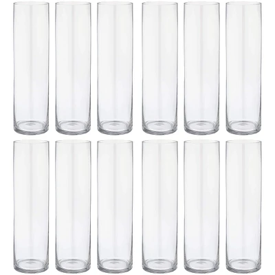 12 Pack: 14" Cylinder Glass Vase by Ashland™