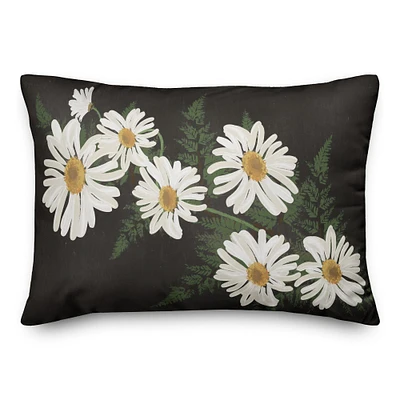 Daisies on Moody Background 14" x 20" Throw Pillow